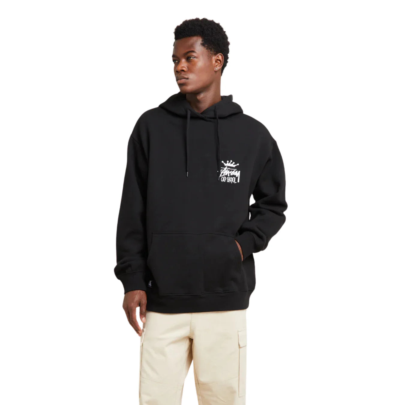Stussy Old Skool Fleece Hoodie "Black"