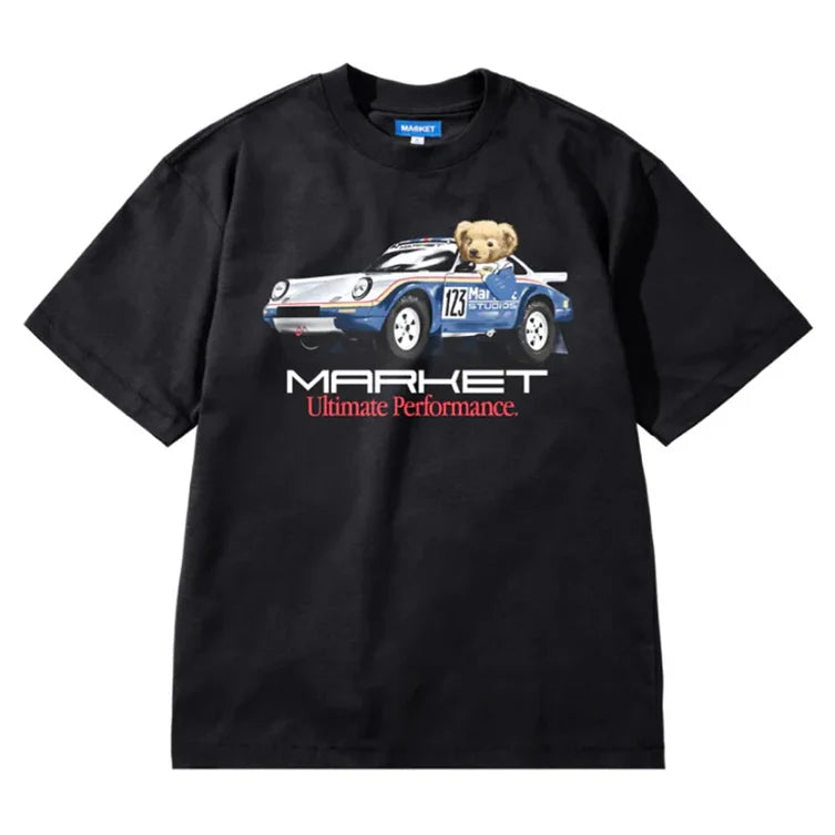Market Studios Ultimate Rally Bear Blue Car T-Shirt "Black"