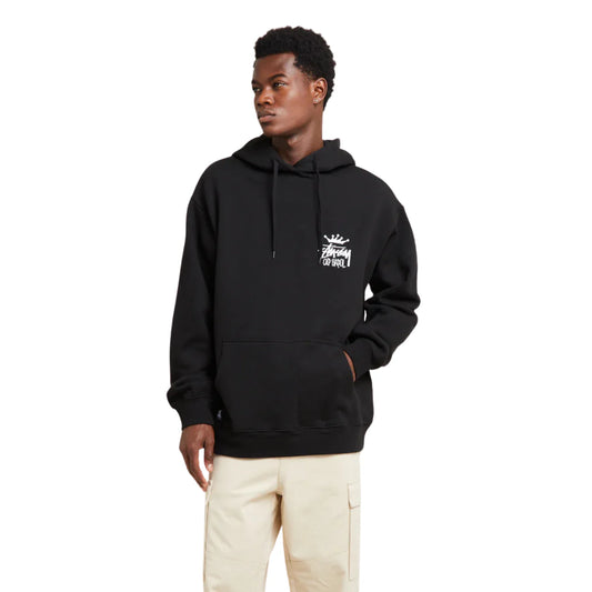 Stussy Old Skool Fleece Hoodie "Black"